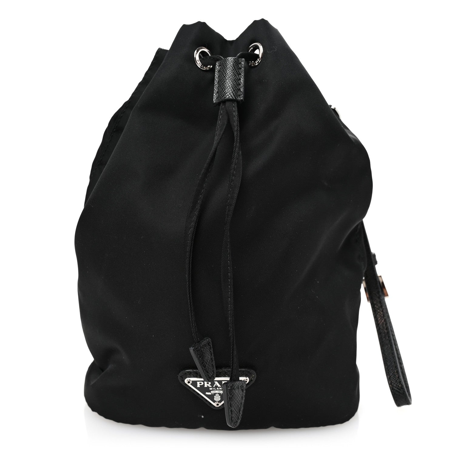 Prada Re-Nylon Saffiano Bucket Wristlet Black 1 of 9