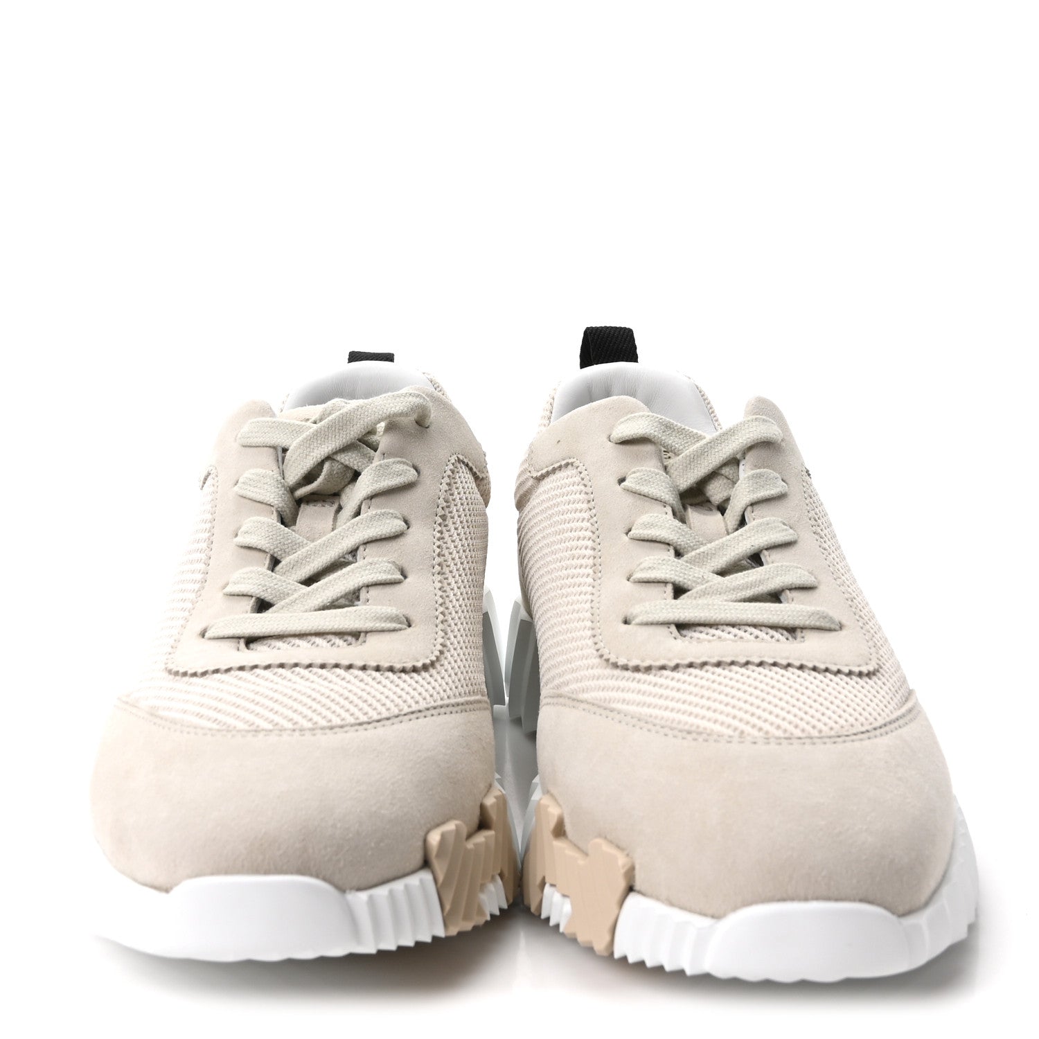 Hermes Airy Mesh Suede Goatskin Womens Bouncing Sneakers 39 Beige Glasie 3 of 10