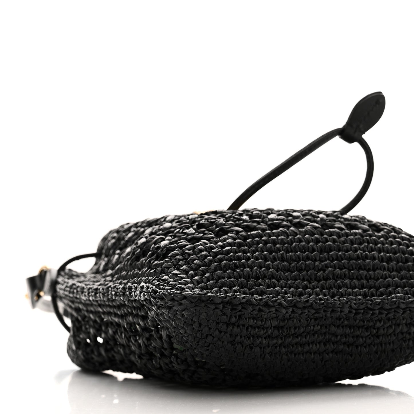 Raffia Shoulder Bag Black