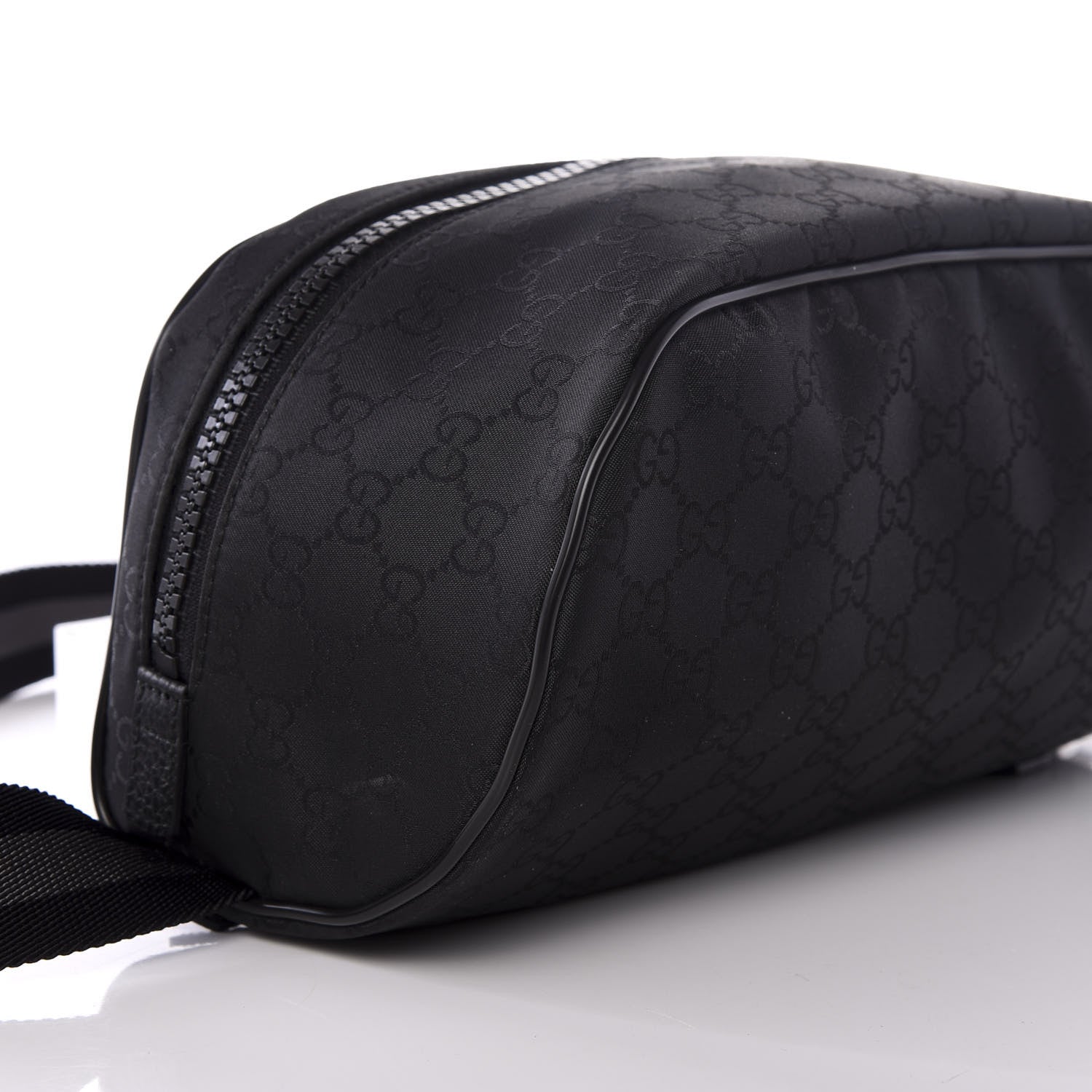 Gucci Nylon Monogram Fanny Pack Belt Bag Black 7 of 9