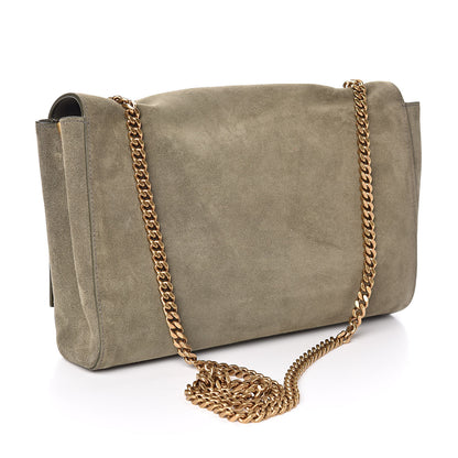 Saint Laurent Smooth Calfskin Suede Medium Reversible Monogram Kate Satchel Olive 3 of 13