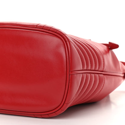 Prada Soft Calfskin Impunture Diagramme Bucket Bag Rosso 10 of 12