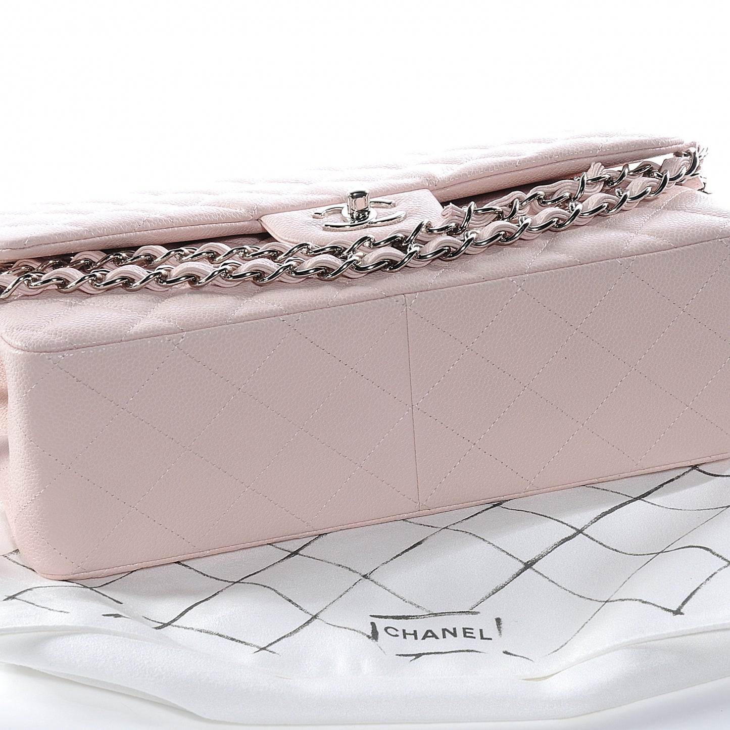 Caviar Jumbo Double Flap Pink