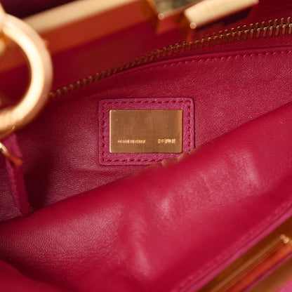 Fendi Ostrich Medium Peekaboo Iconic Satchel Fuchsia 7 of 11