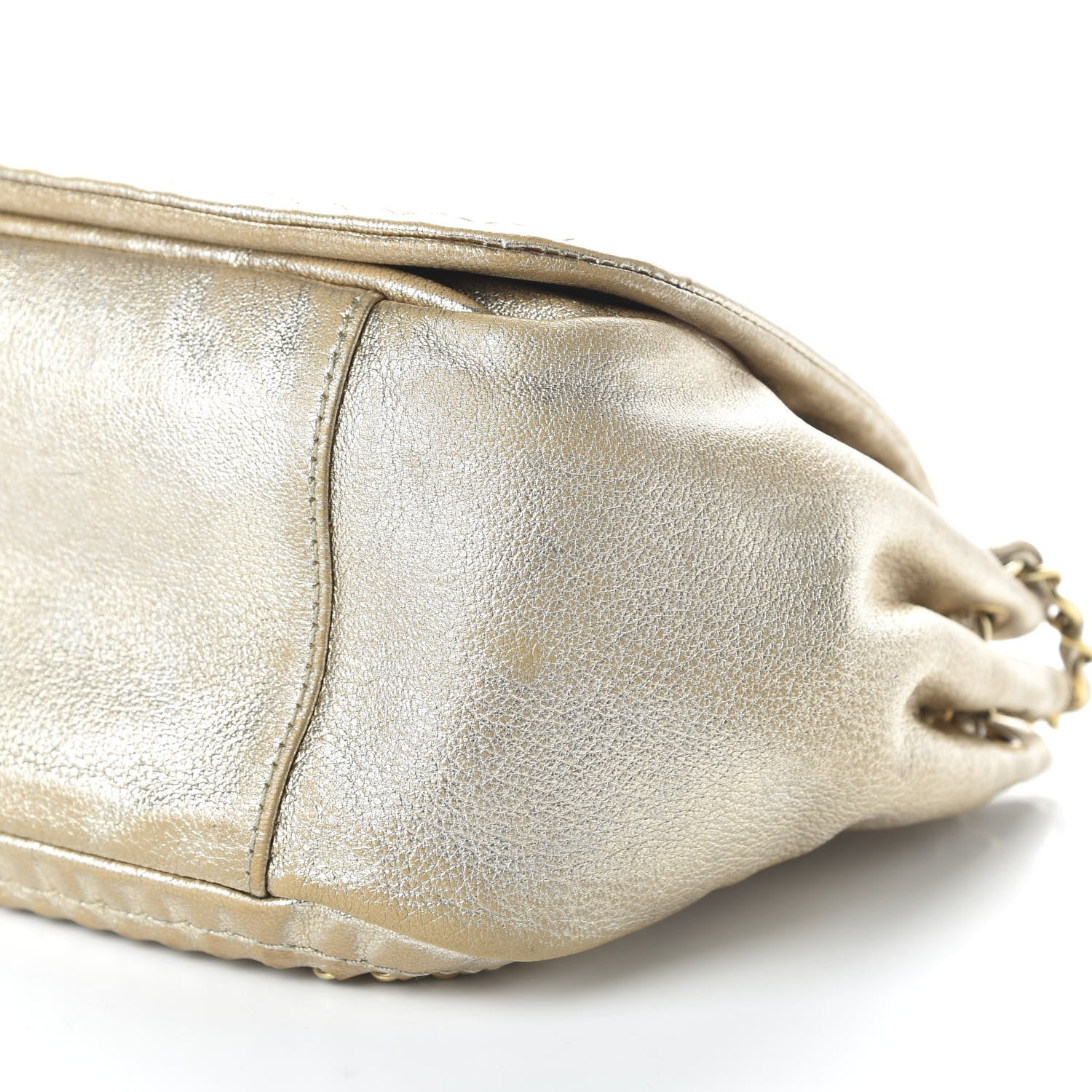 Chanel Metallic Goatskin Luxe Ligne Flap Light Gold 7 of 12
