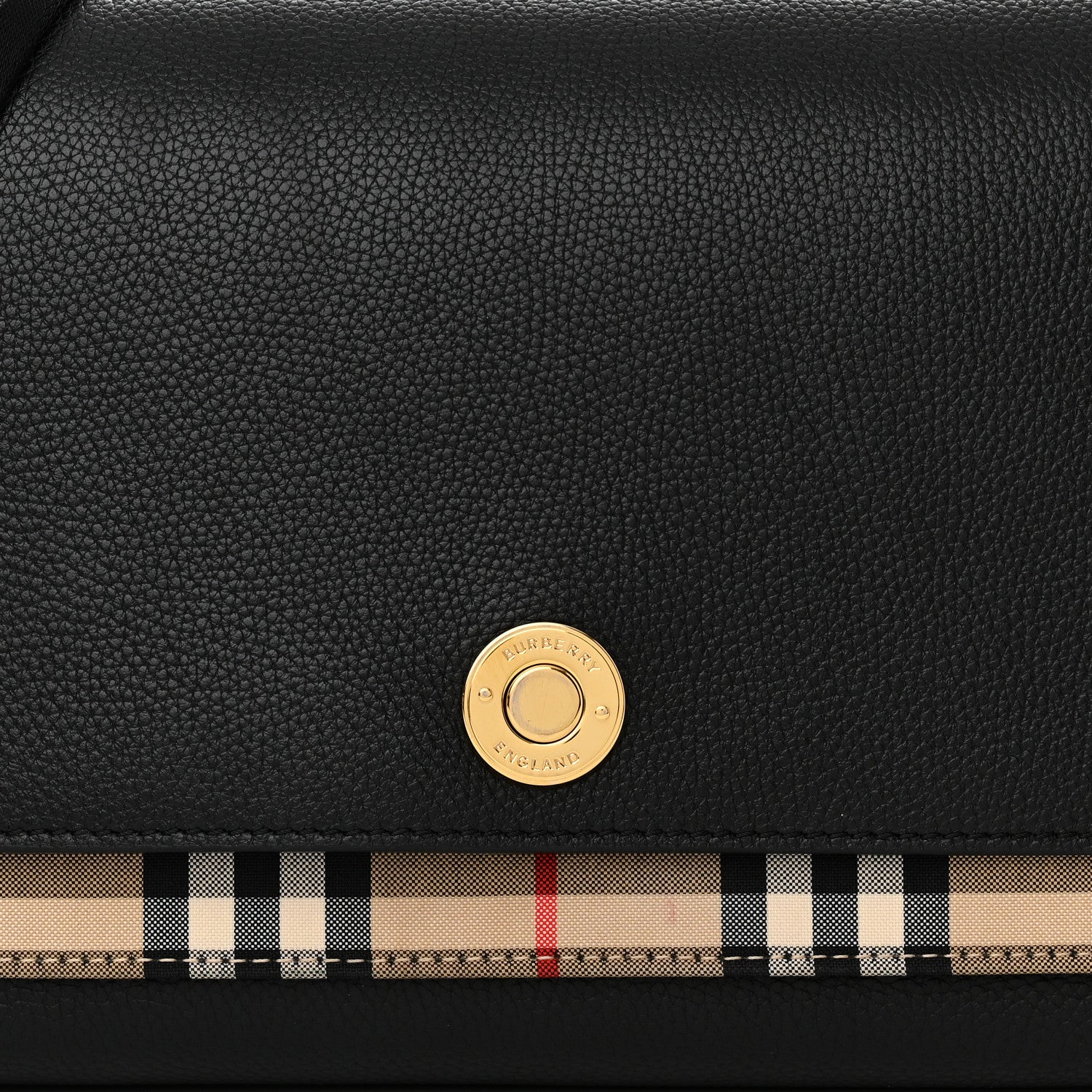 Burberry Grainy Calfskin Vintage Check Note Crossbody Bag Black 8 of 11