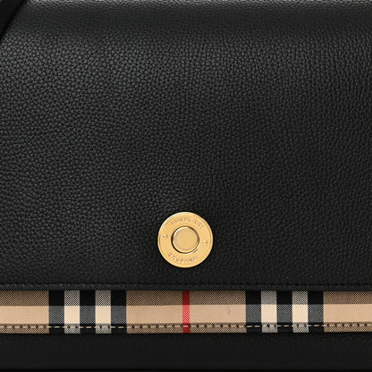 Burberry Grainy Calfskin Vintage Check Note Crossbody Bag Black 8 of 11