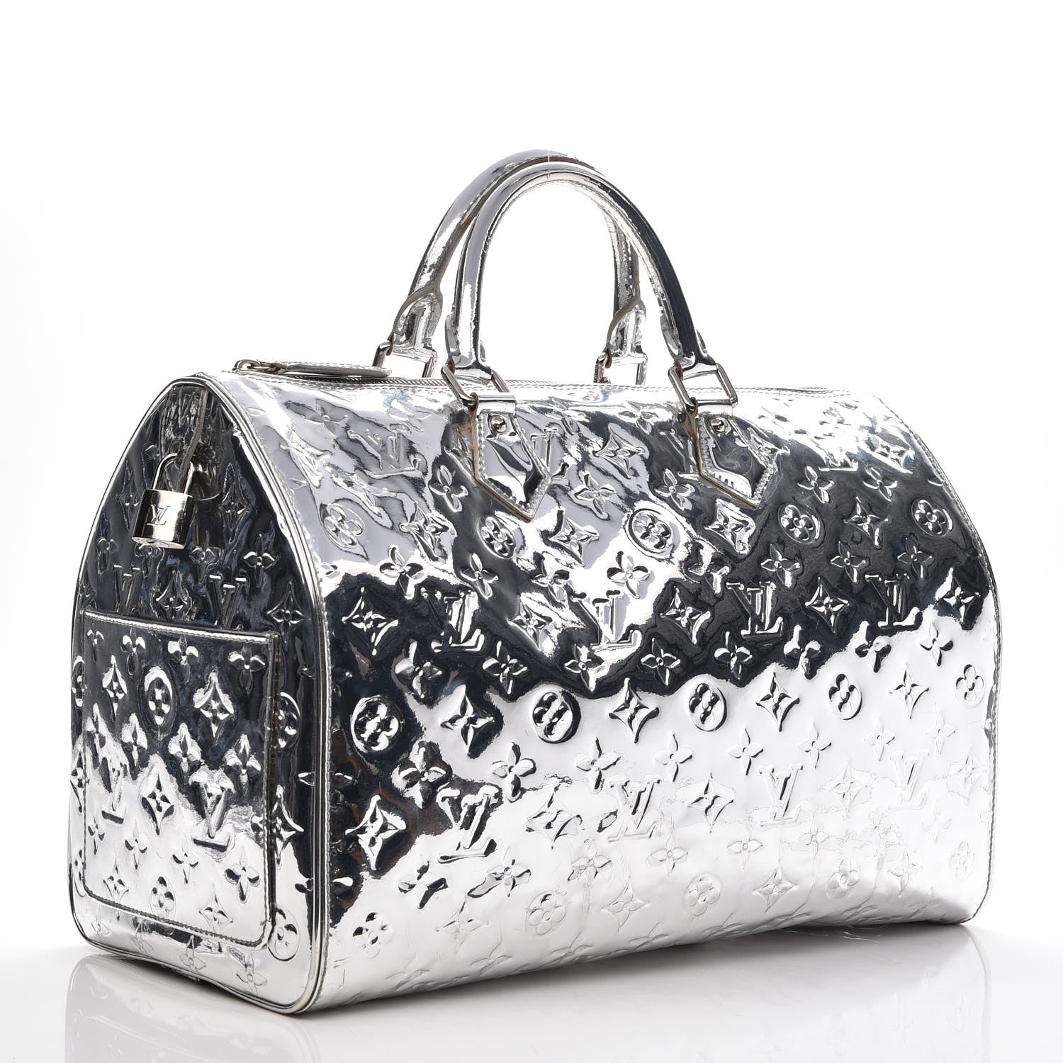 Louis Vuitton Monogram Miroir Speedy 35 Silver 3 of 10