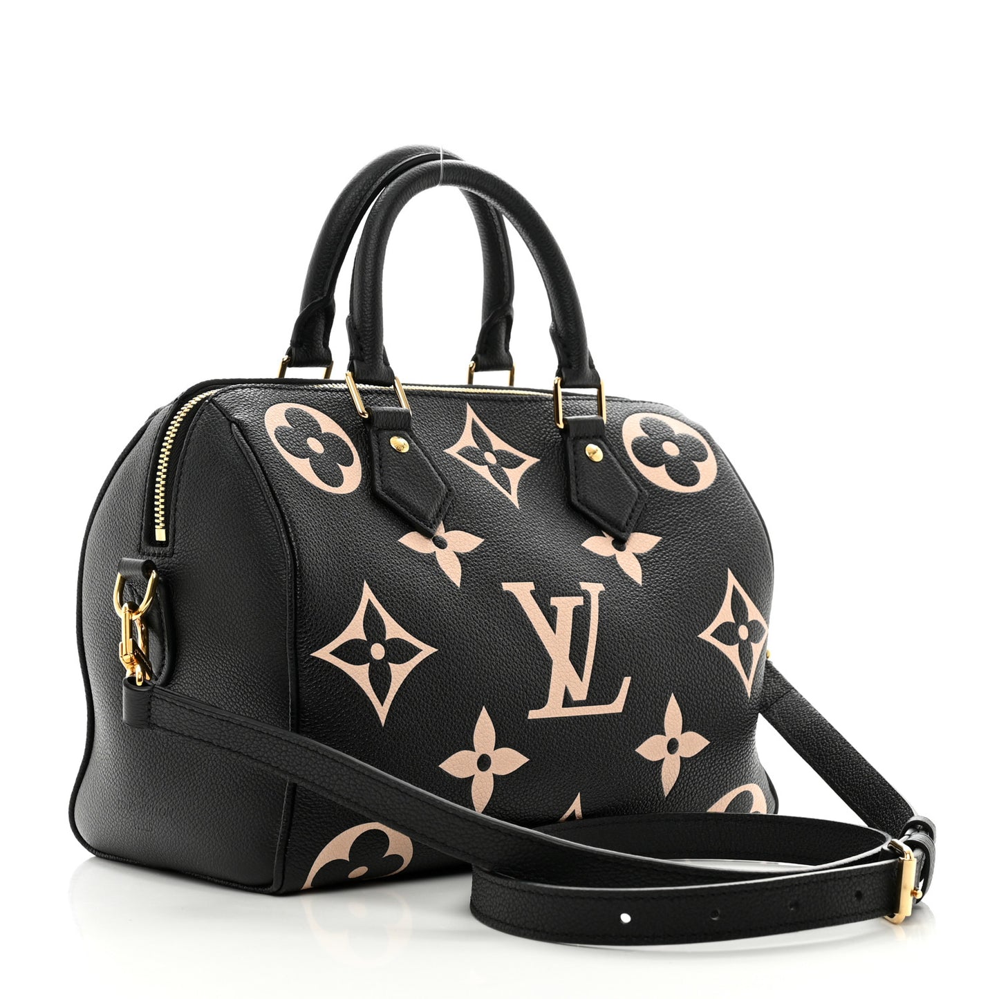 Empreinte Monogram Giant Speedy Bandouliere 25 Black Beige