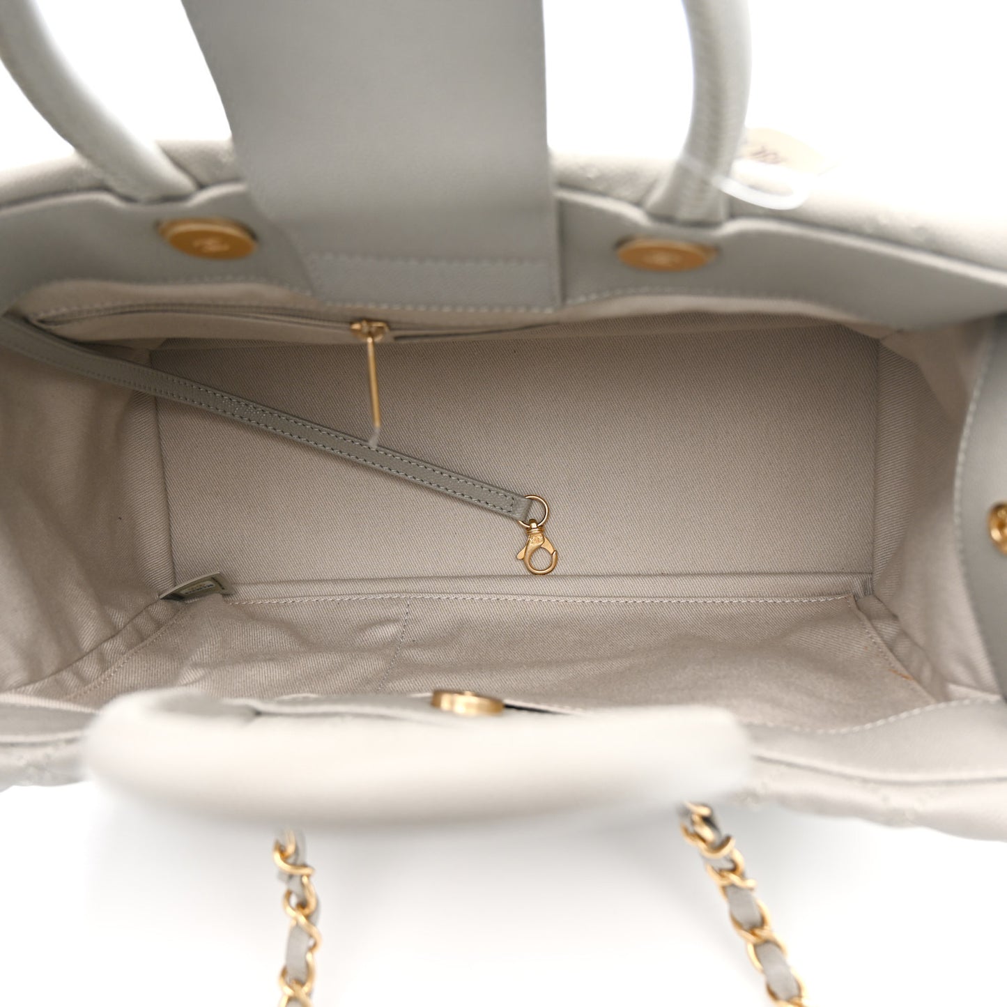 Caviar Quilted Coco Handle Shopping Tote Grey