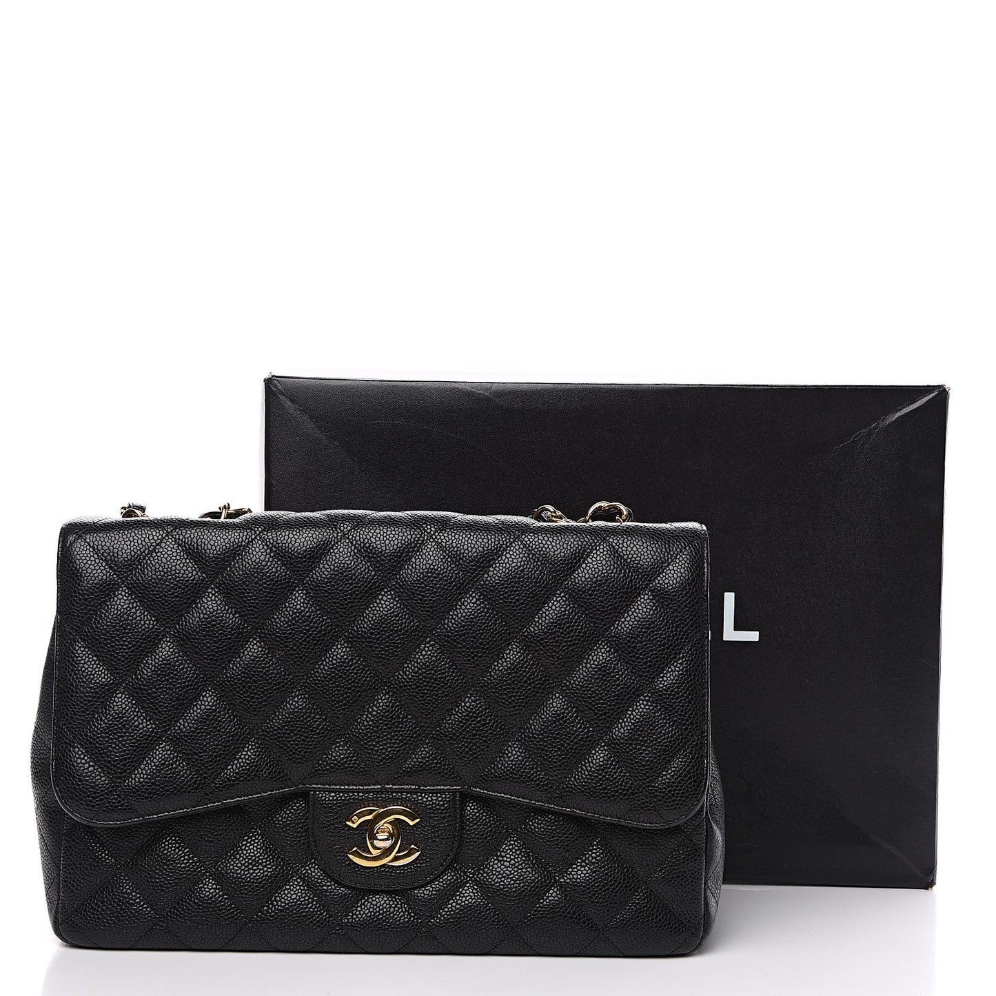 Caviar Quilted Jumbo Single Flap Black