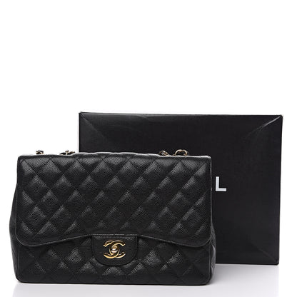 Chanel Caviar Quilted Jumbo Single Flap Black 15 of 15