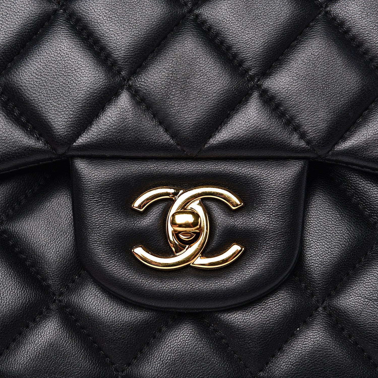 Chanel Lambskin Quilted Jumbo Double Flap Black 10 of 17