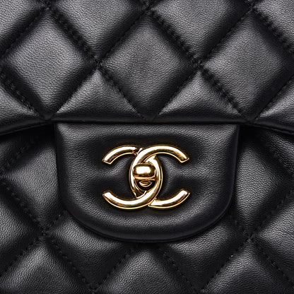 Chanel Lambskin Quilted Jumbo Double Flap Black 10 of 17