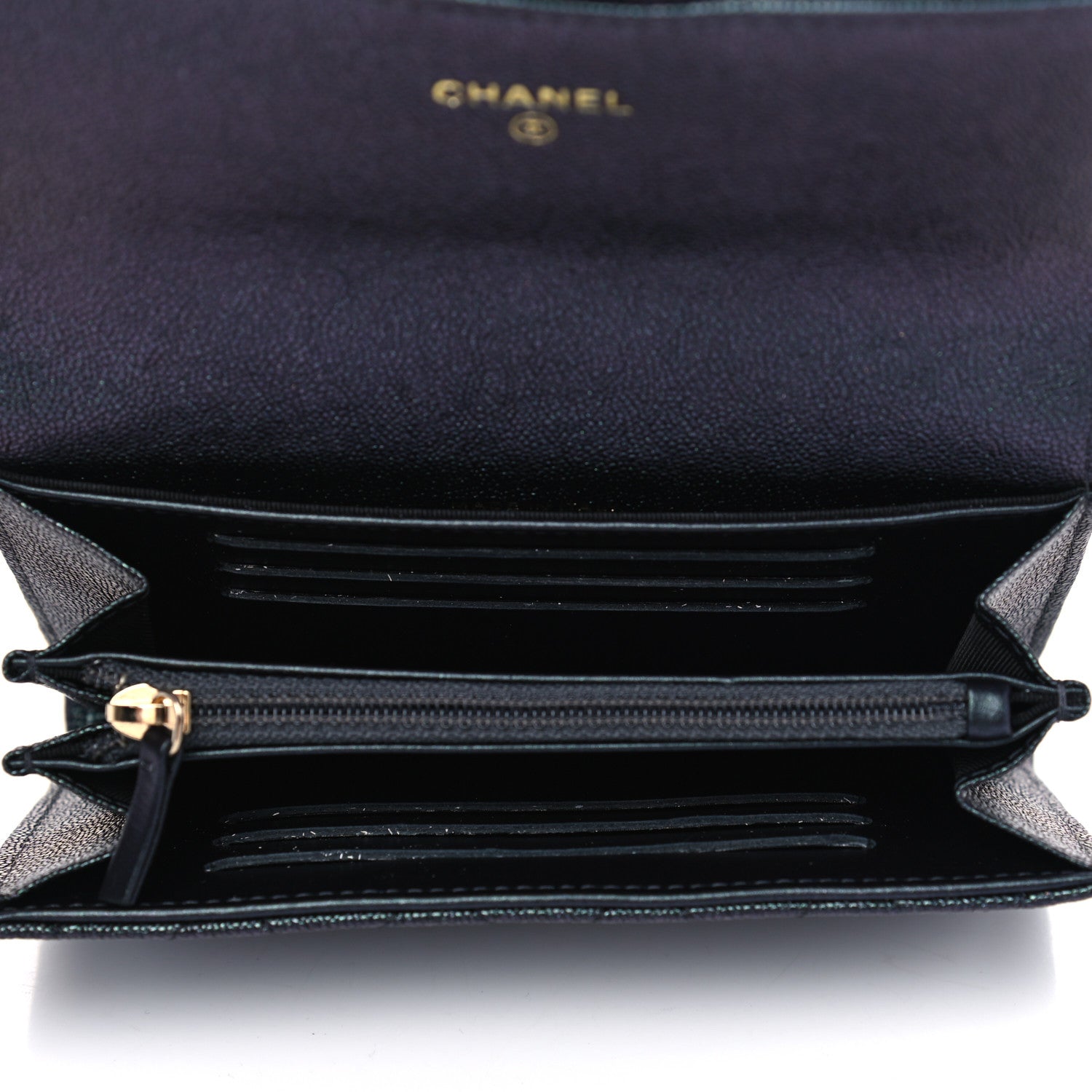 Chanel Iridescent Caviar Quilted Medium Flap Wallet Black 4 of 4