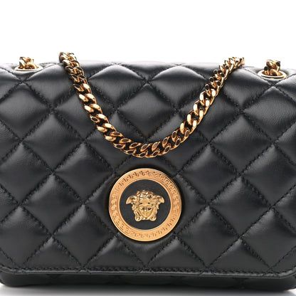 Versace Nappa Quilted Small Medusa Chain Crossbody Black 8 of 10