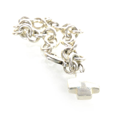 Tiffany Sterling Silver Cross Charm Bracelet 1 of 3