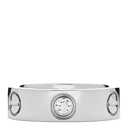 Cartier 18K White Gold 3 Diamond 5.5mm LOVE Ring 49 5 1 of 5