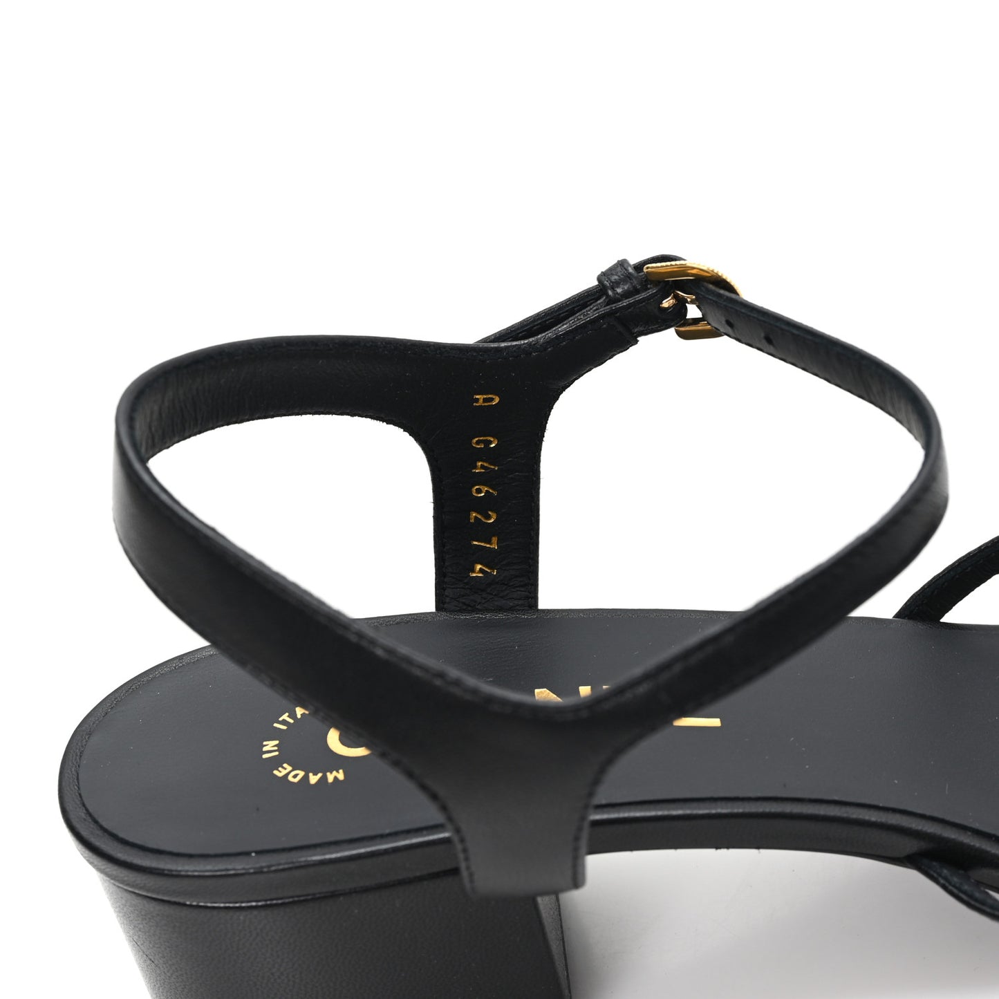 Lambskin Crystal CC Sandals 40 Black