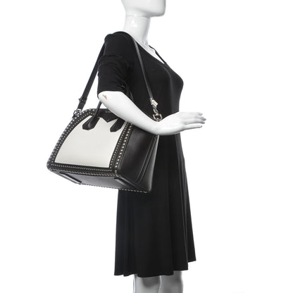 Givenchy Calfskin Medium Studded Bi-Color Antigona Black White 2 of 8