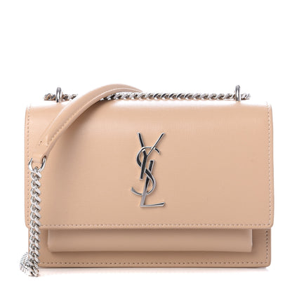Saint Laurent Calfskin Monogram Sunset Chain Wallet Nude Powder 1 of 9