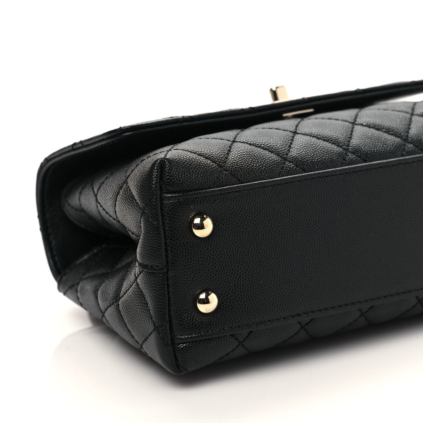 Caviar Quilted Mini Coco Handle Flap Black