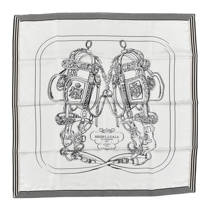 Hermes Silk Brides De Gala Scarf 72 Black White 1 of 3