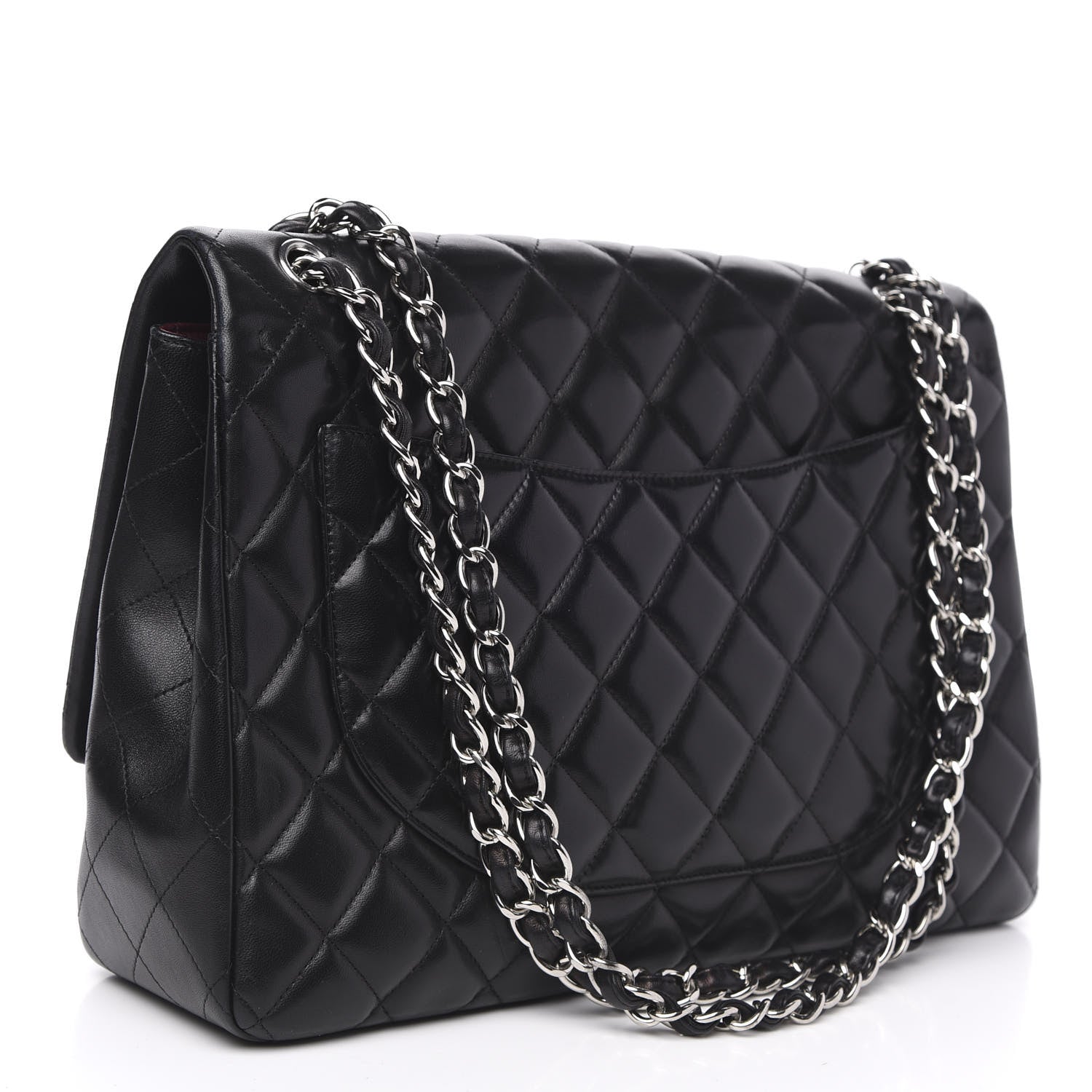 Chanel Lambskin Quilted Maxi Single Flap Black 3 of 16