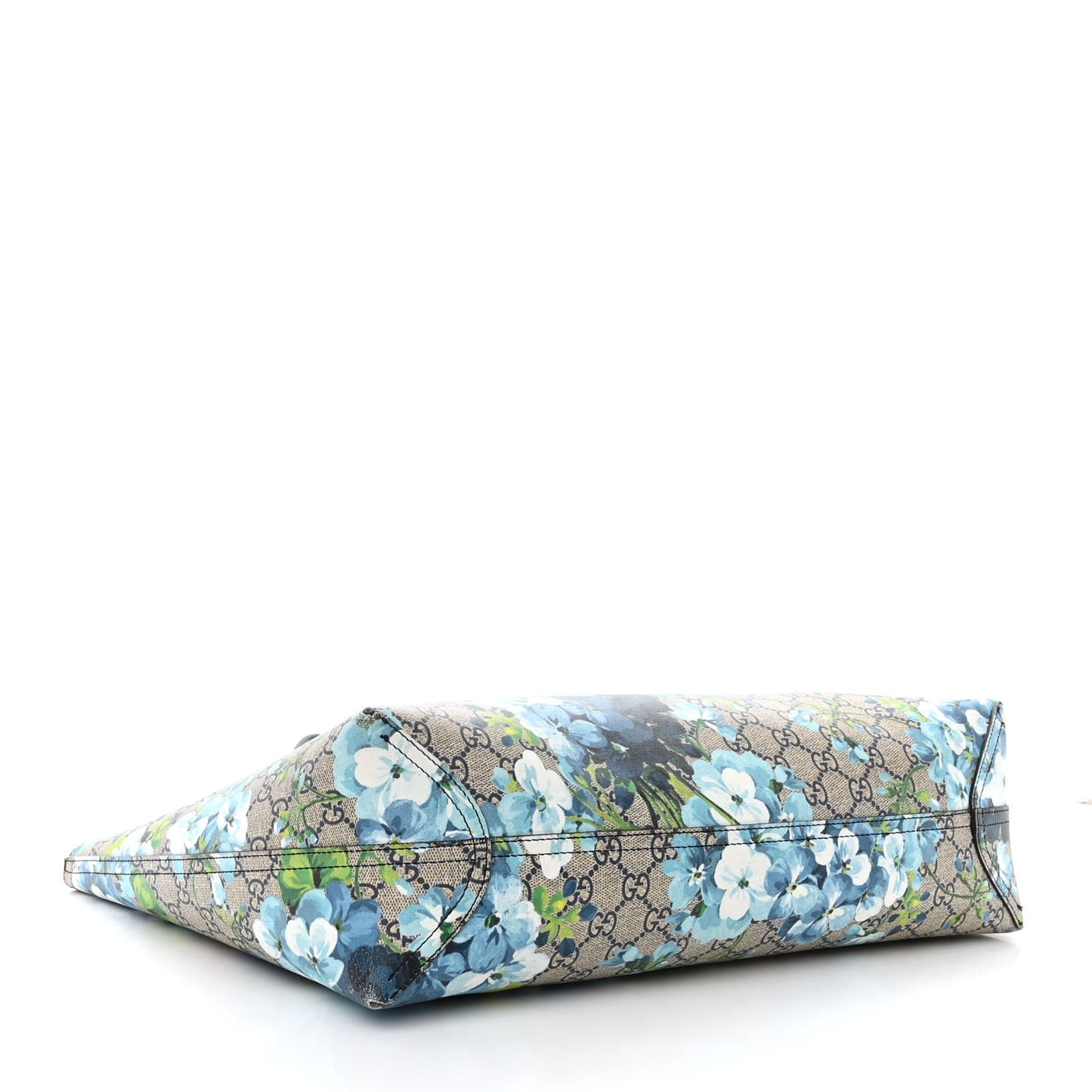GG Supreme Monogram Blooms Medium Reversible Tote Beige Blue Navy