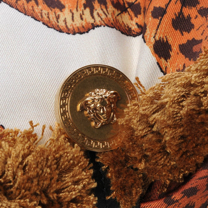 Versace Silk Leopard Print Pillow Talk Shoulder Bag Gold 9 of 9