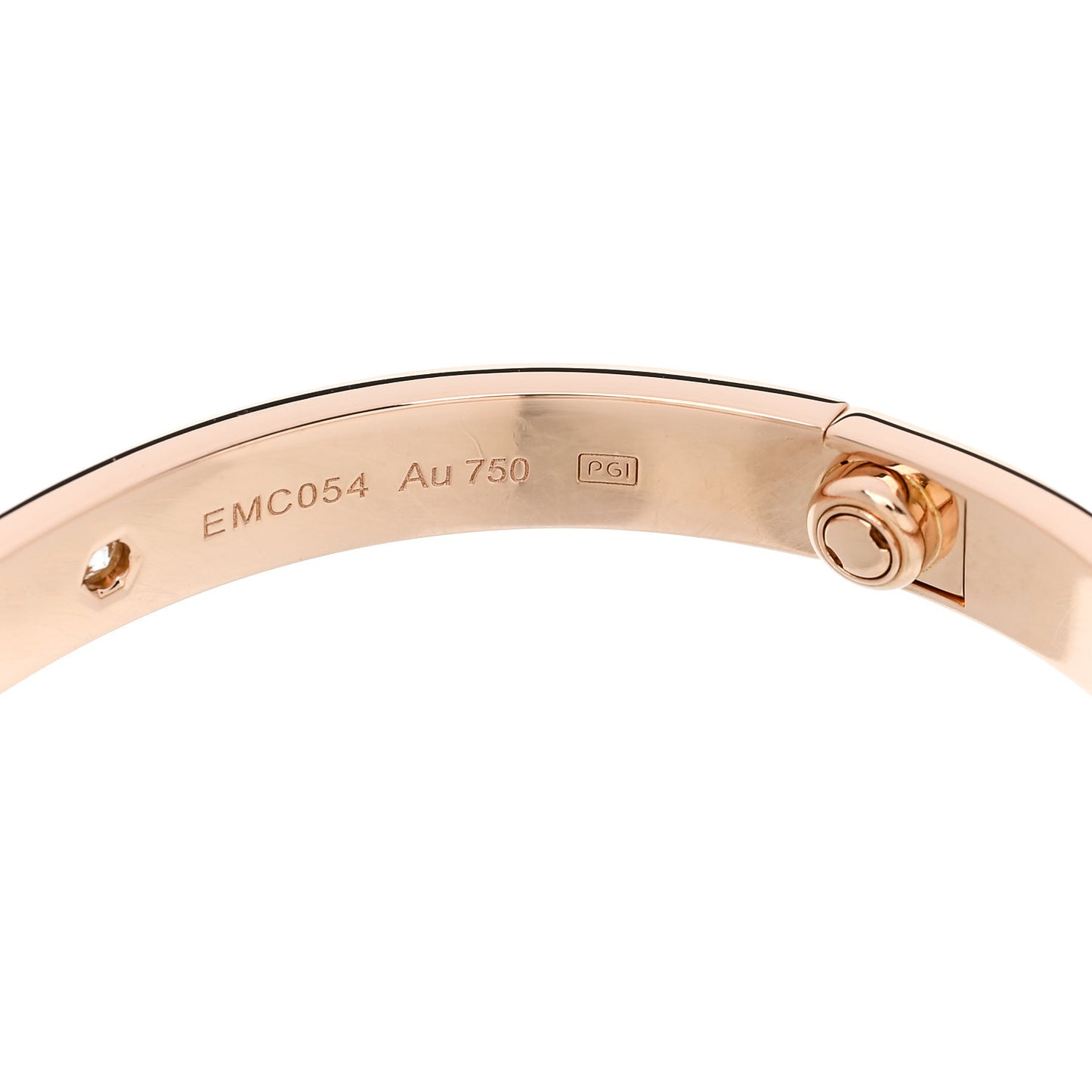 18K Pink Gold 4 Diamond LOVE Bracelet 17