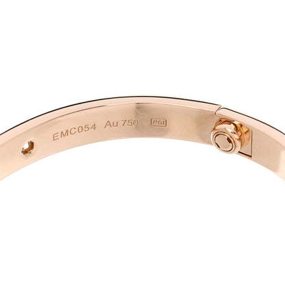 Cartier 18K Pink Gold 4 Diamond LOVE Bracelet 17 6 of 7