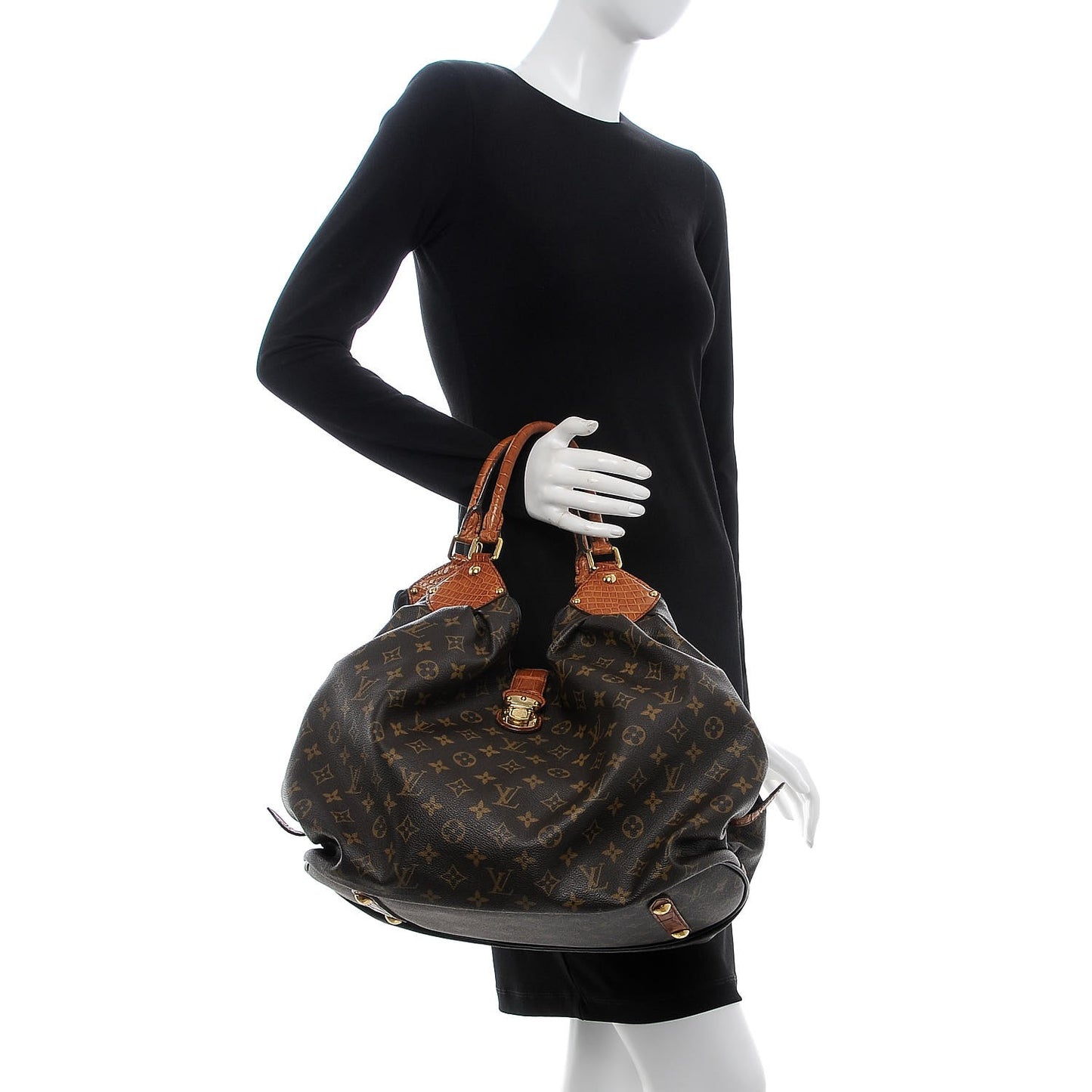Monogram Mahina XL Crocodile Trim Tote