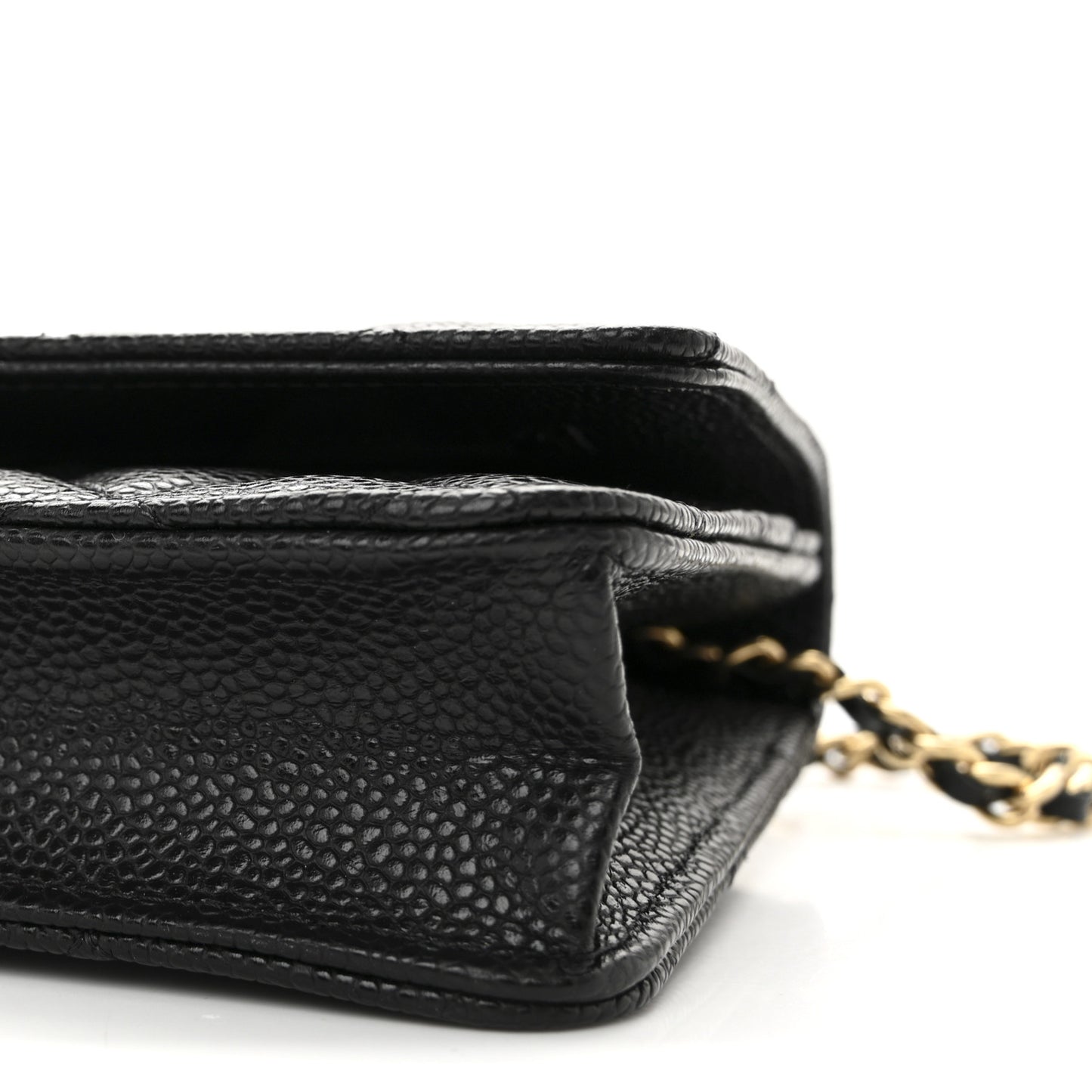 Caviar Quilted Wallet on Chain WOC Black