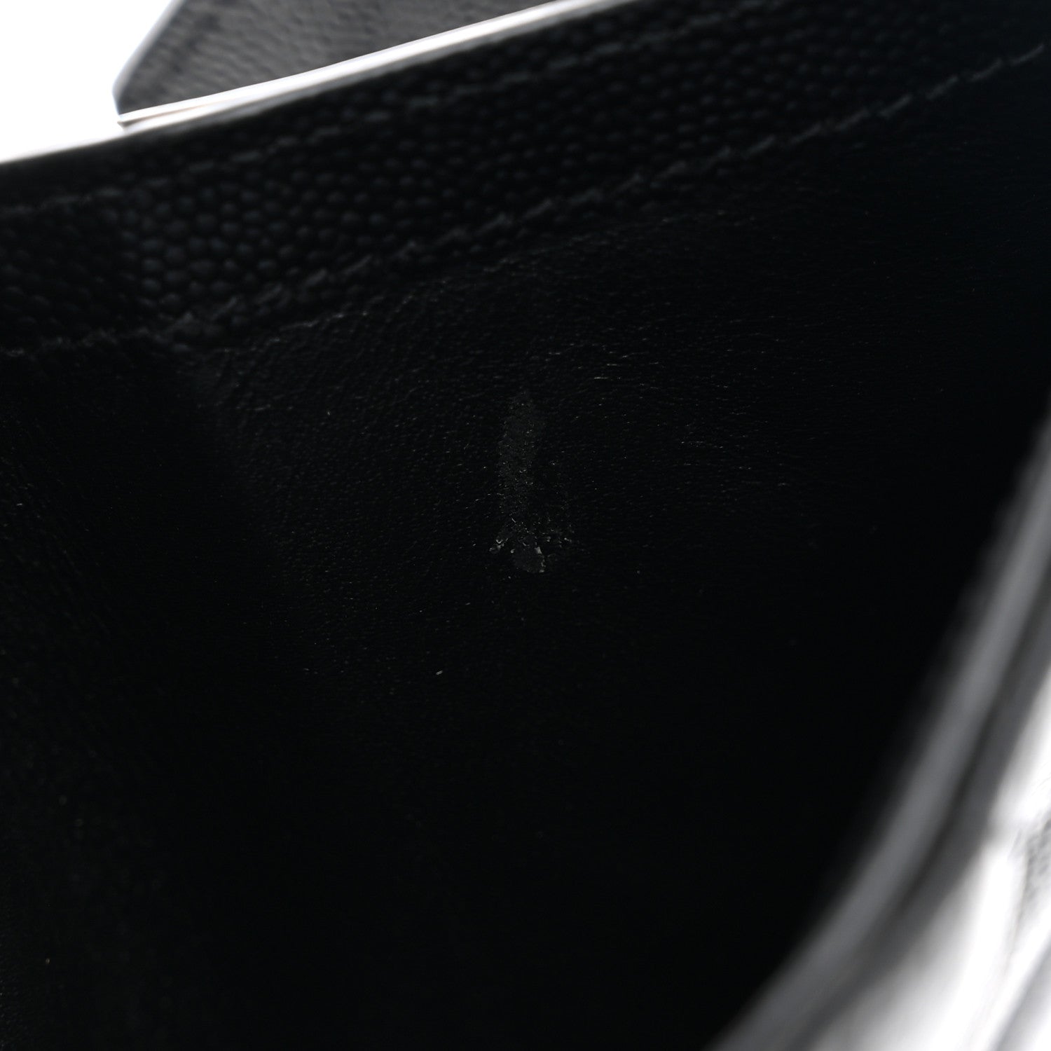 Saint Laurent Grain De Poudre Matelasse Chevron Monogram Compact Tri Fold Wallet Black 10 of 11
