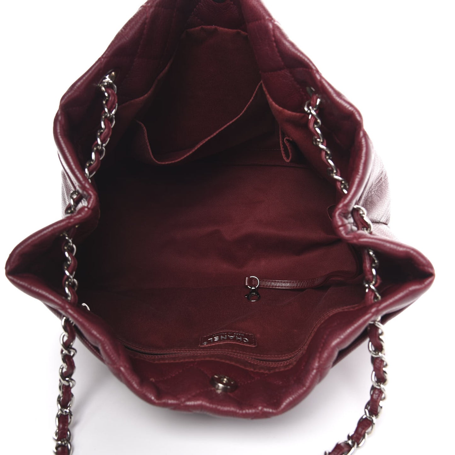 Caviar Quilted Timeless CC Soft Tote Dark Red