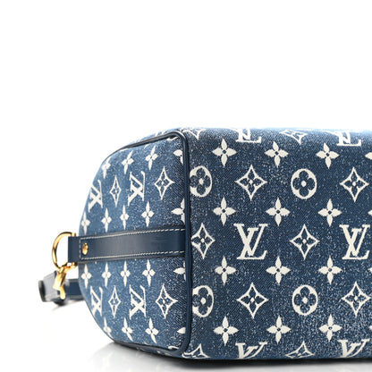 Louis Vuitton Monogram Jacquard Denim Speedy Bandouliere 25 Bleu 9 of 10