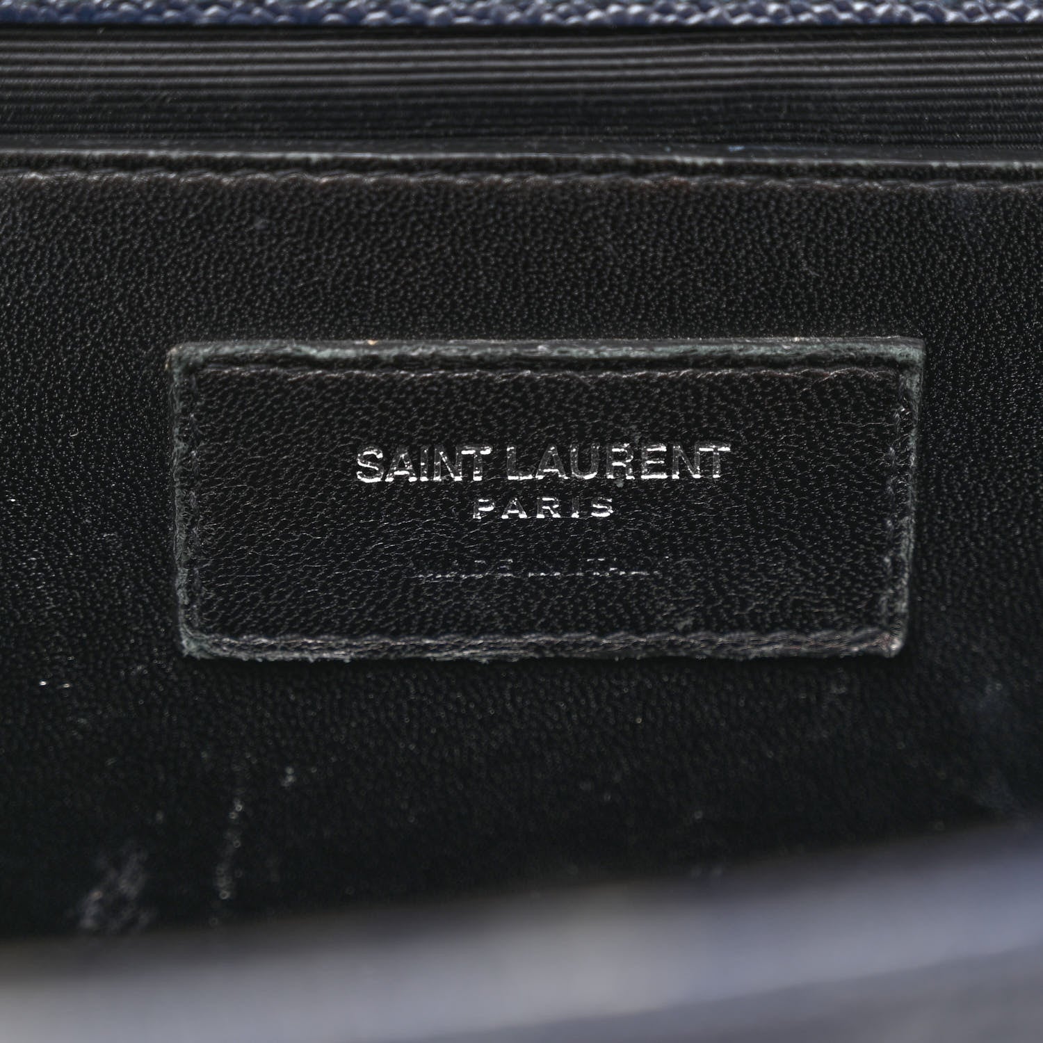 Saint Laurent Grain De Poudre Textured Mixed Matelasse Triquilt Medium Monogram Satchel Deep Marine 6 of 13
