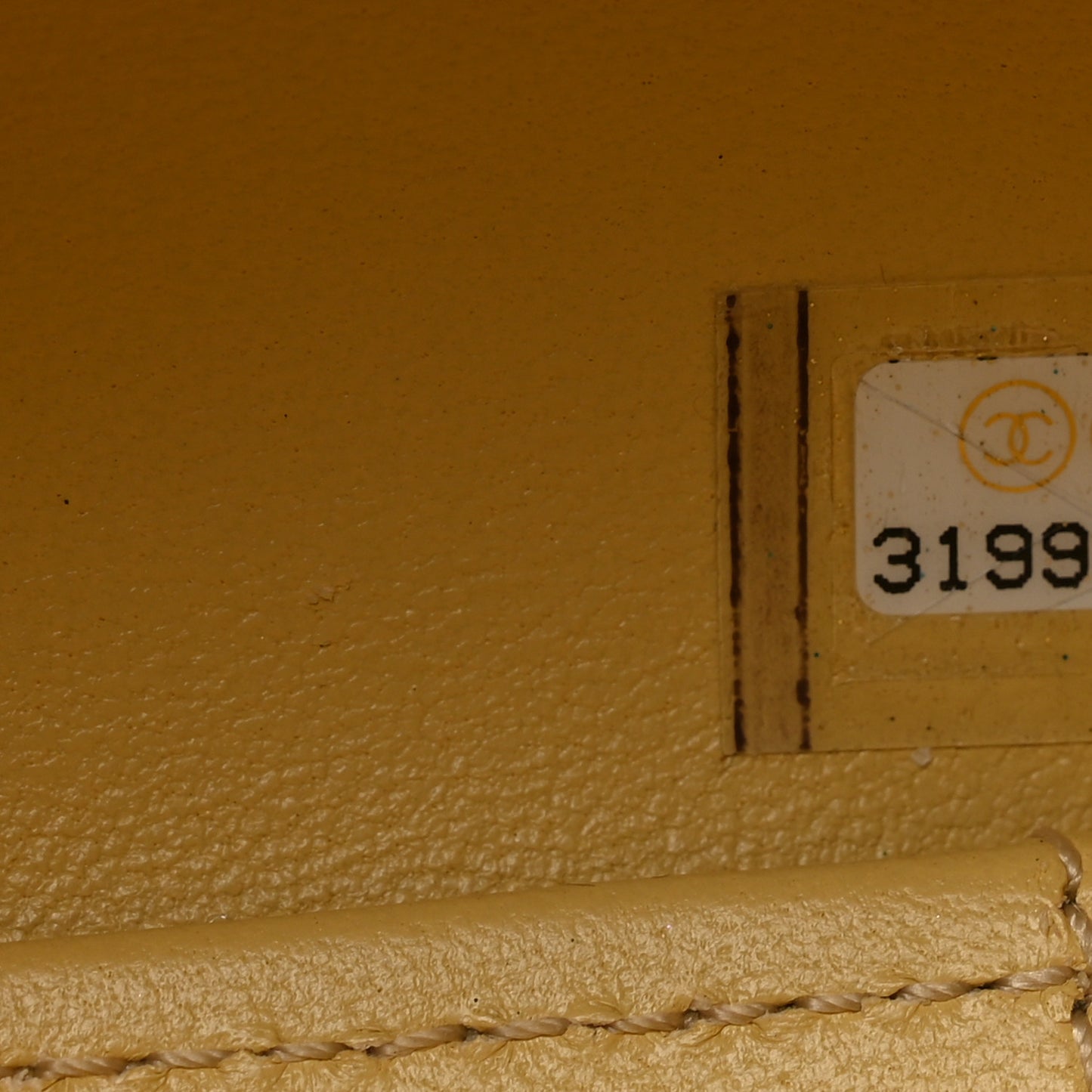 Lambskin Quilted CC Bubble Vanity Case With Chain Light Yellow
