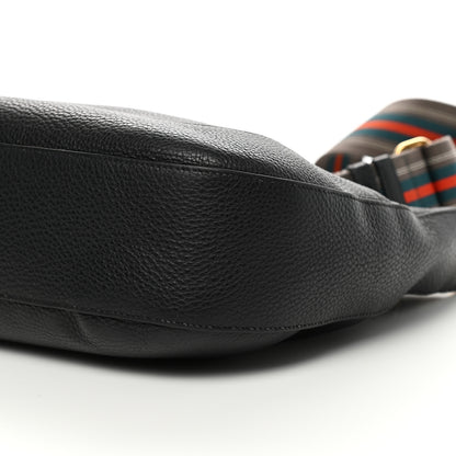 Prada Vitello Daino Zippered Messenger Hobo Black 10 of 14