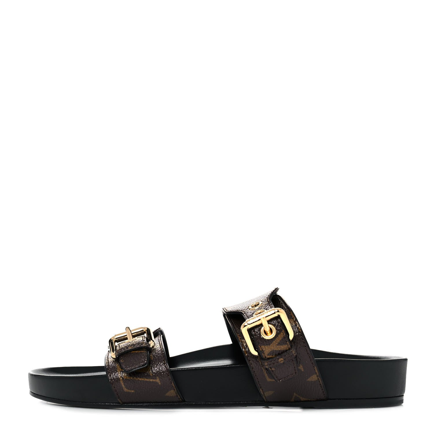 Louis Vuitton Monogram Bom Dia Mule Sandals 39 Black 1 of 9