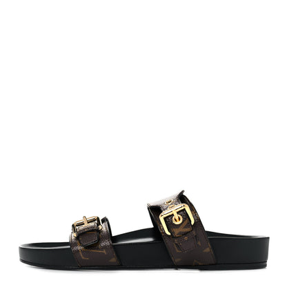 Louis Vuitton Monogram Bom Dia Mule Sandals 39 Black 1 of 9