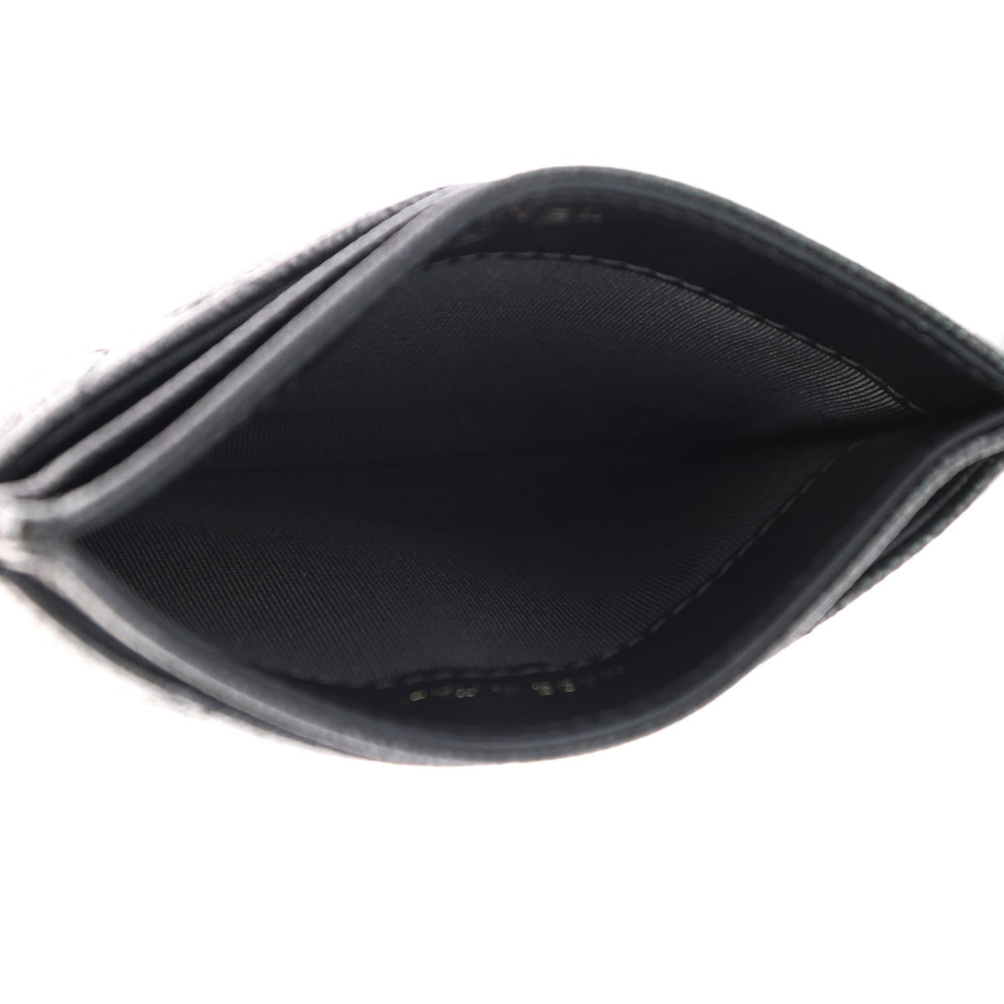 Iridescent Caviar Quilted Card Holder Black