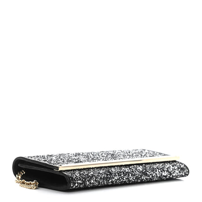 Jimmy Choo Glitter Milla Wallet on Chain Black 4 of 10