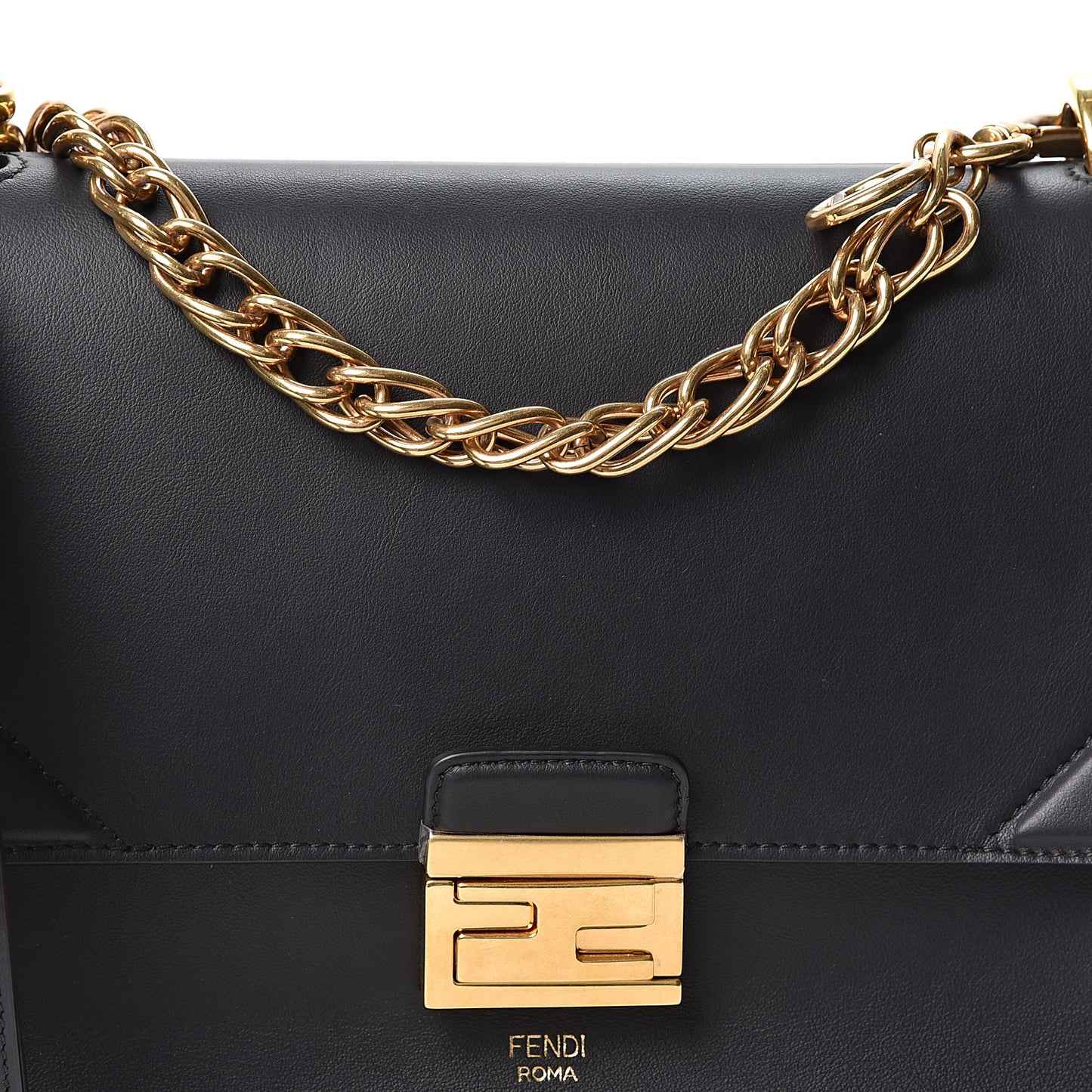 Vitello Grace Matte F is Fendi Kan U Shoulder Bag Black