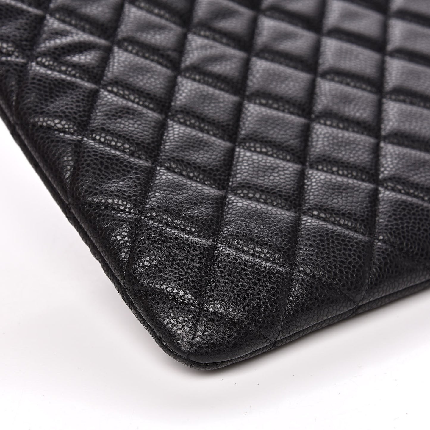 Caviar Quilted Large Cosmetic Case Black