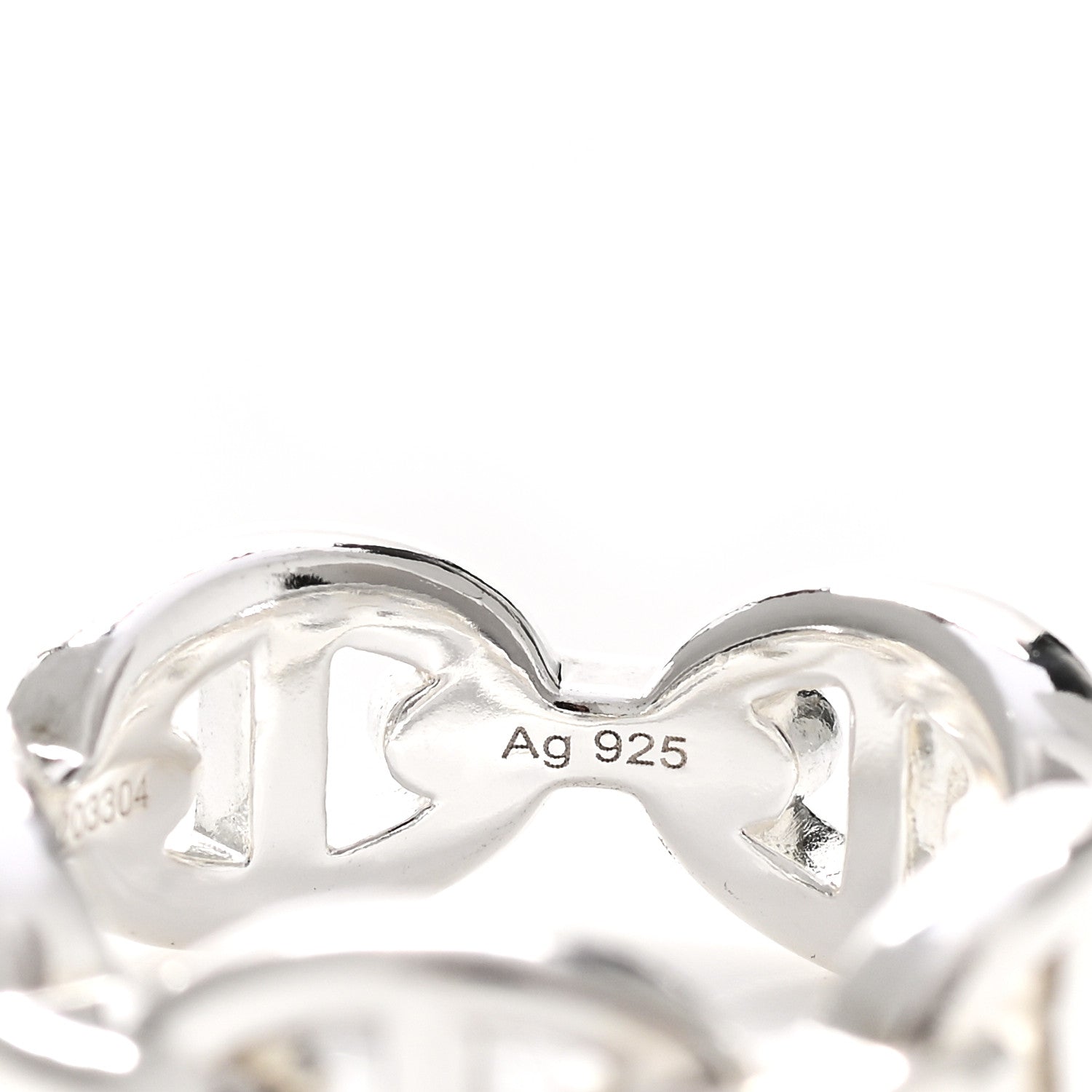 Hermes Sterling Silver PM Chaine d'Ancre Enchainee Band Ring 52 6 6 of 7