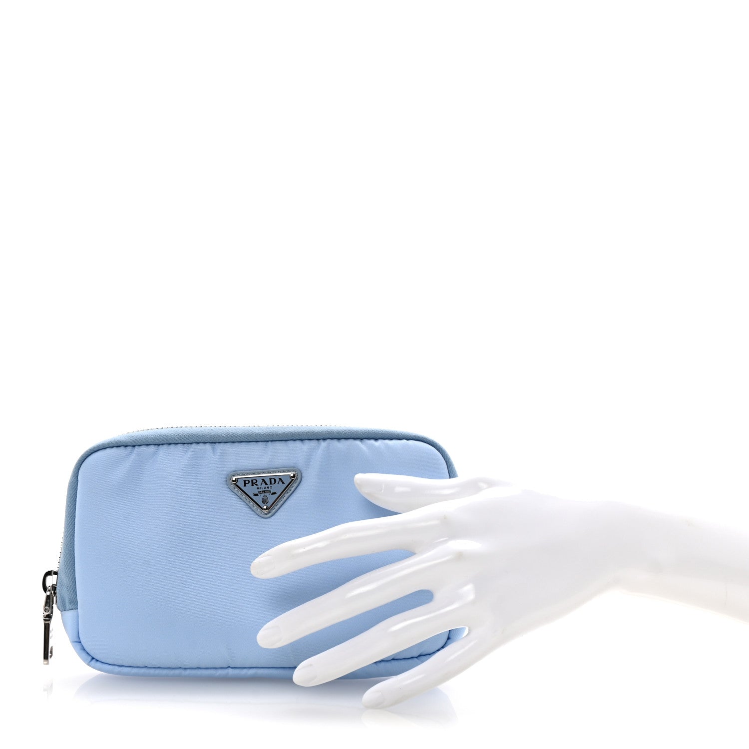 Prada Nylon Vela Cosmetic Pouch Celeste 2 of 7