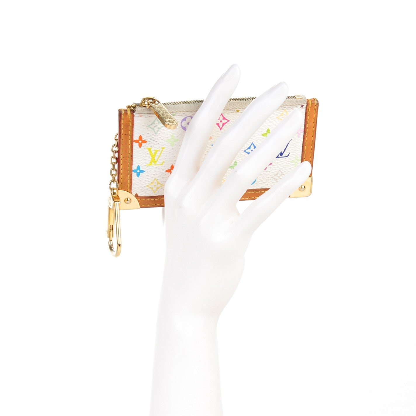 Louis Vuitton Monogram Multicolor Key Pouch White 2 of 7