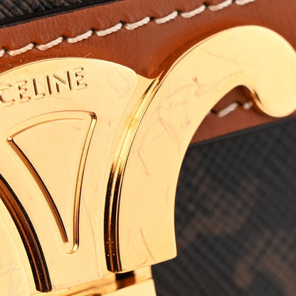 Celine Calfskin Triomphe Canvas Teen Triomphe Bag Tan 13 of 17